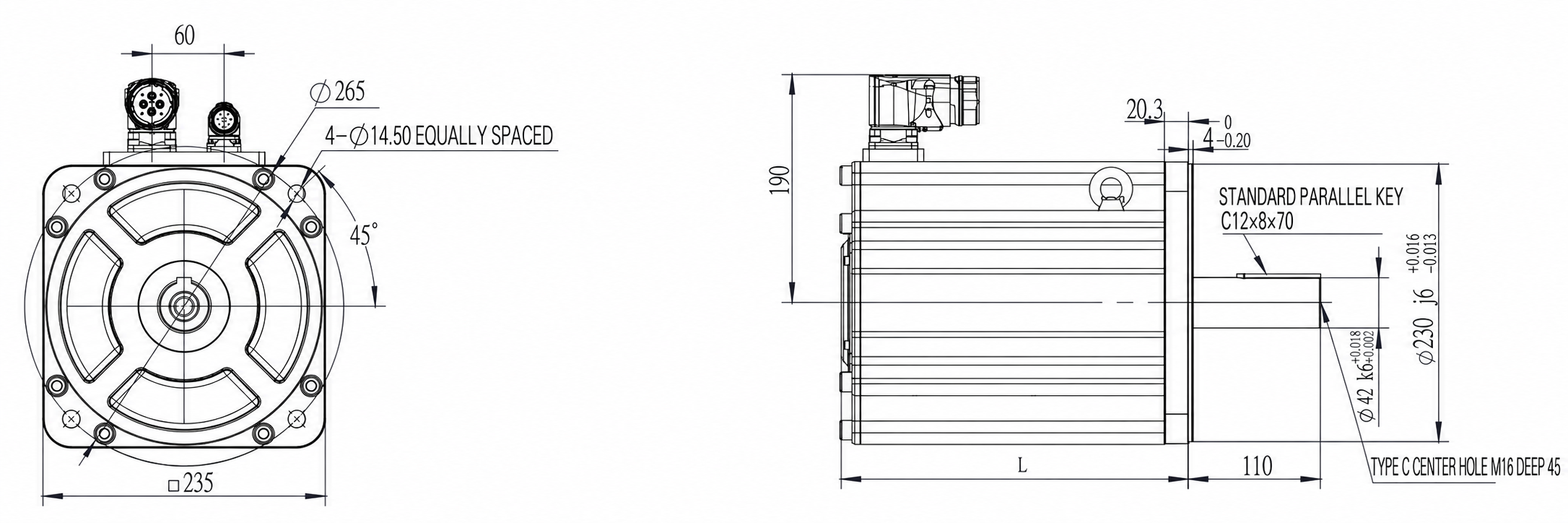 SYD Series 235 High and Low Temperature Servo Motor