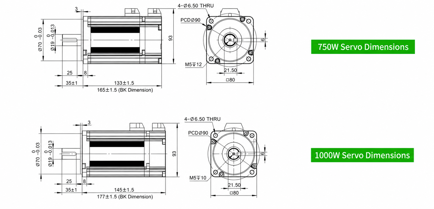 SYDH high and low temperature vacuum servo motor